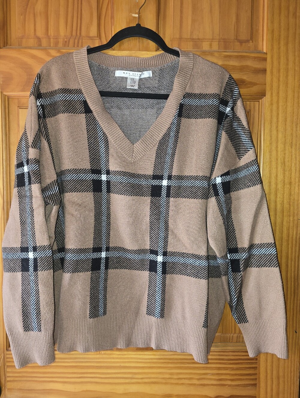 Max Studio Plaid Sweater 2XL